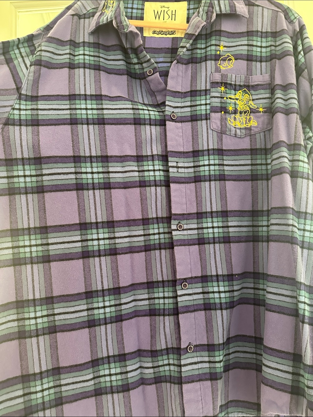 Disney Purple and Teal Plaid Button-Down Shirt - women’s